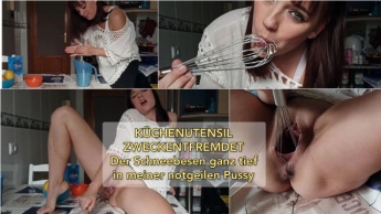 Schneebesen tief in meiner notgeilen Pussy